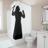 Rideau en douche heureux de temps d'amusement (En situation)