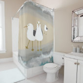 Rideau en douche idiot de mouettes (En situation)