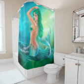 Rideau en douche, imaginaire de sirène à l'océan (En situation)