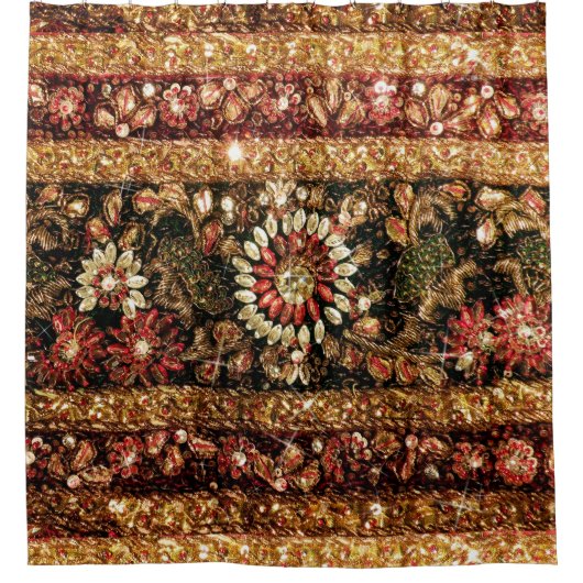 Rideau en douche indien perlé de photo de Saree (Devant)