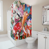 Rideau en douche japonais de collage de couleur (En situation)