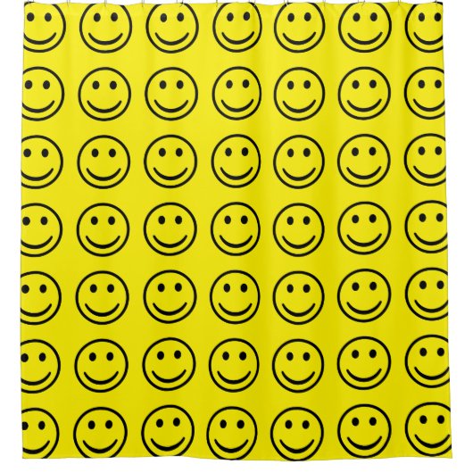 Rideau en douche jaune fait sur commande de motif (Devant)