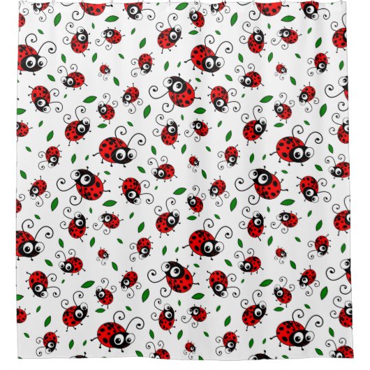 Rideau en douche mignon de motif de coccinelle (Devant)