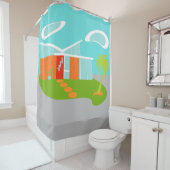 Rideau en douche moderne de Chambre de bande (En situation)