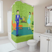 Rideau en douche moderne de couples de la moitié (En situation)