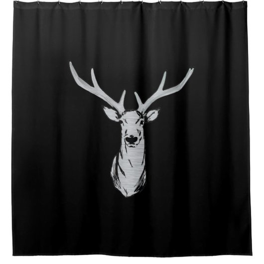 Rideau en douche noir de cerfs communs (Devant)