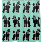 Rideau en douche noir de menthe d'Aqua de caniches (Devant)