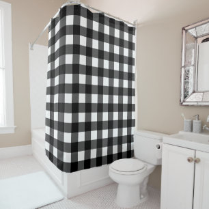 Rideau en douche noir et blanc de contrôle de