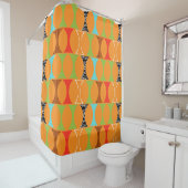 Rideau en douche orange moderne de motif de la (En situation)
