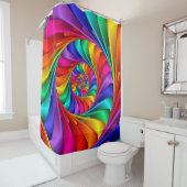 Rideau en douche psychédélique de spirale (En situation)