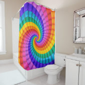 Rideau en douche psychédélique de spirale (En situation)