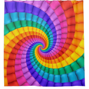 Rideau en douche psychédélique de spirale