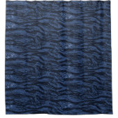 Rideau en douche rayé bleu de camouflage (Devant)