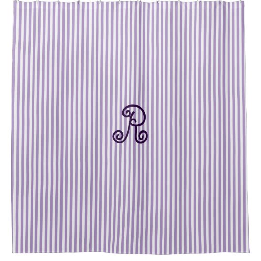 Rideau en douche rayé pourpre (Devant)