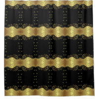 Rideau en douche--Remous et noir d'or