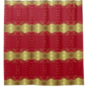 Rideau en douche--Remous et rouge d'or