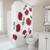 Rideau en douche rose (En situation)