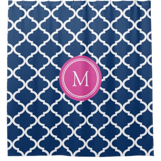 Rideau en douche rose de monogramme de Quatrefoil (Devant)