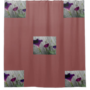 Rideau en douche rose floral
