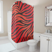 Rideau en douche rouge et noir d'impression de (En situation)