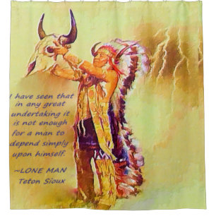 Rideau en douche solitaire de citation de Natif
