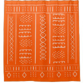 Rideau en douche tribal orange de motif (Devant)