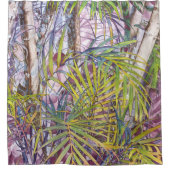 Rideau en douche tropical de jungle de palmier (Devant)