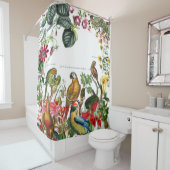 Rideau en douche tropical d'oiseaux de perroquet (En situation)