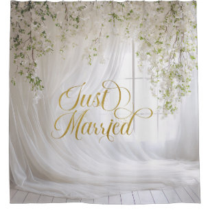 Rideau Floral Blanc Mariage Toile de Fond