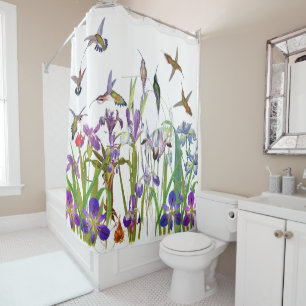 Rideau floral en oiseaux de colibri et en fleurs
