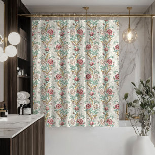 Rideau Vintage Pastel Élégant Damassé Salle de Bai