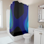 Rideaux De Douche 1007 Art Abstrait Noir Et Bleu (En situation)