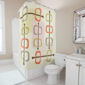 Rideaux De Douche 1950 Abstrait Art Hollow Rocks Chartreuse Green (En situation)