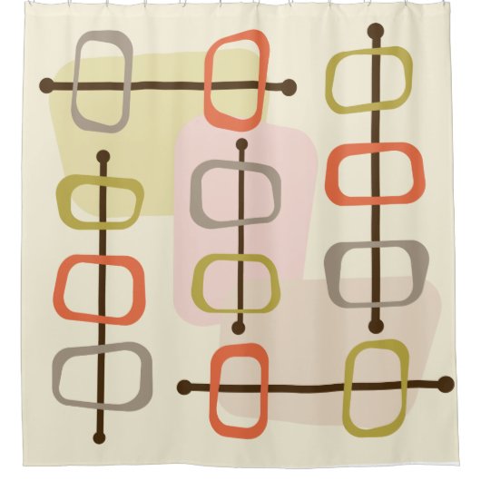 Rideaux De Douche 1950 Abstrait Art Hollow Rocks Chartreuse Green (Devant)