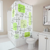 Rideaux De Douche 1950 Eames Era Art Crosshairs Chartreuse (En situation)