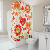 Rideaux De Douche 1960 super pop art valentines champignons (En situation)