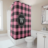 Rideaux De Douche 1I Arrondi - Buffalo Plaid 2X Frame mince (En situation)