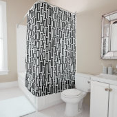 Rideaux De Douche 200515 - Noir sur blanc (En situation)