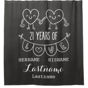 Rideaux De Douche 21e Anniversary Poison Chalk Hearts