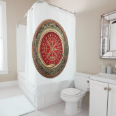 Rideaux De Douche [220] Vegvisir - Viking Gold Magic Runic Compass (En situation)