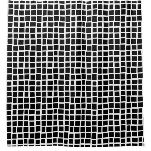 Rideaux De Douche 270215 Rectangle irrégulier - Noir sur blanc (Devant)