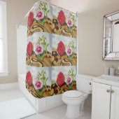 Rideaux De Douche 2 tableaux rose (En situation)