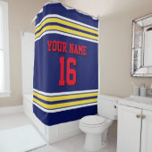 Rideaux De Douche 2X Traces de texte rouge (En situation)