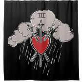 Rideaux De Douche 3 d'épées Love Heart Tarot Illustration (Devant)