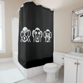 Rideaux De Douche 3 Singes Sages Emoji (En situation)