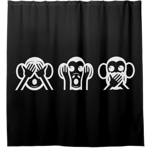 Rideaux De Douche 3 Singes Sages Emoji (Devant)