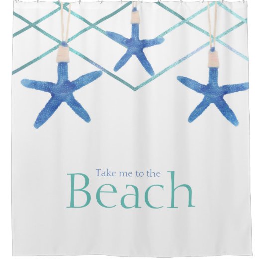 Rideaux De Douche 3 Starfish & lignes modernes Elégante plage person (Devant)