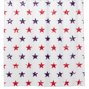 Rideaux De Douche 4 juillet Étoiles Grunge Abstrait Motif sans coutu