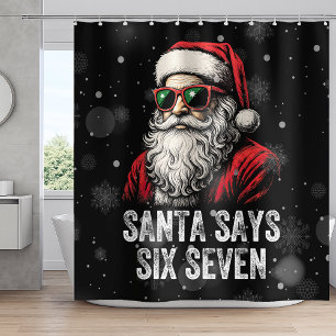 Rideaux De Douche 67 Meme Drôle de Père Noël dit Six Sept Noël