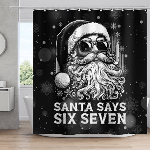 Rideaux De Douche 67 Meme Drôle de Père Noël dit Six Sept Noël